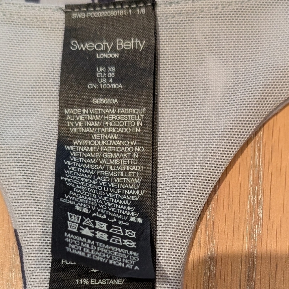 Sweaty Betty Blue White Cheetah Print Racer Back Workout Dress Size 4 - Picture 3 of 5